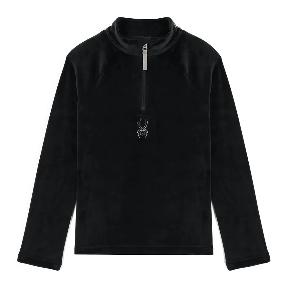 Spyder Girls Shimmer Bug Half Zip - BLACK Cheap