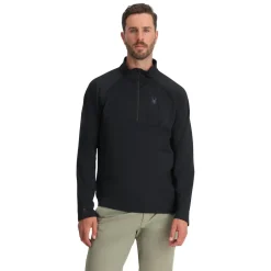 Spyder Mens Gridweb Fleece Half Zip - BLACK Fashion