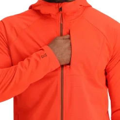 Spyder Mens Gridweb Hoodie - Twisted Orange TWISTEDORANGE Best Sale