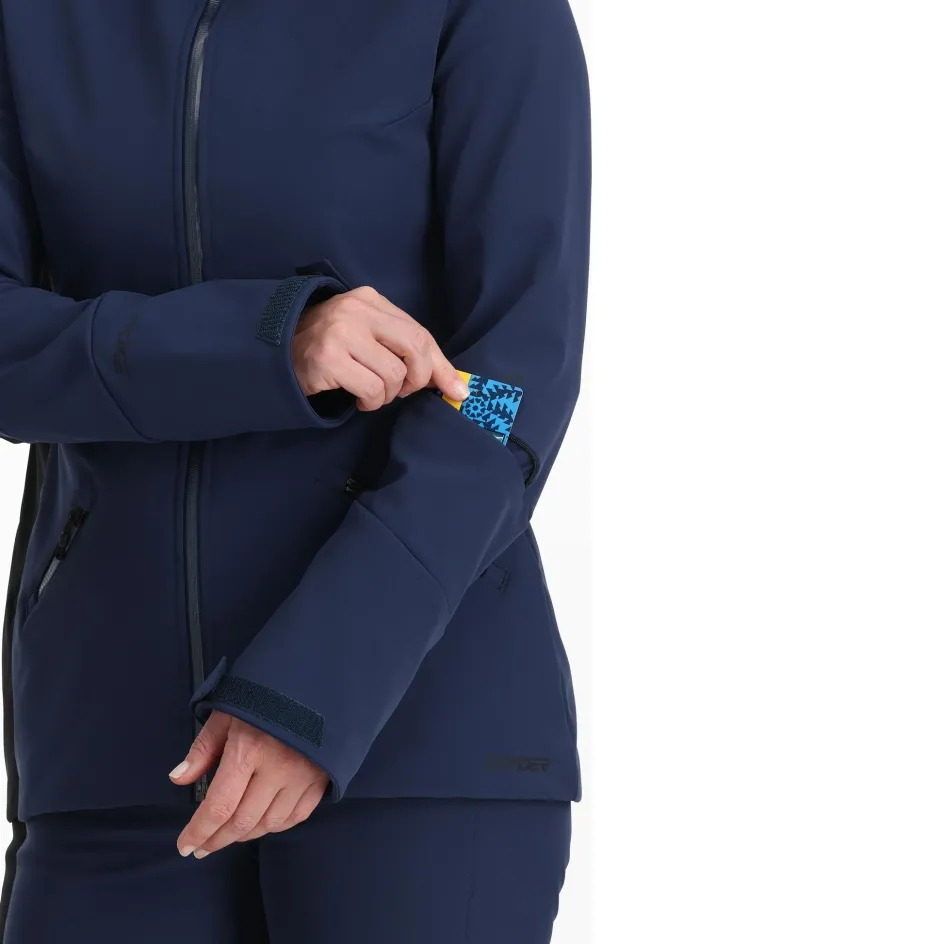 Spyder Womens Glacial Softshell - True Navy TRUENAVY Hot